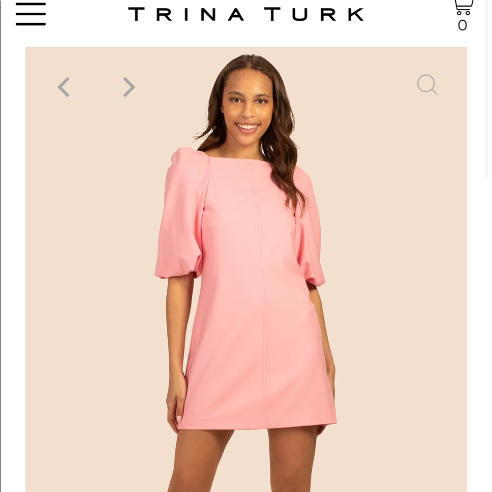 Trina Turk Sunmor Puff-Sleeve Shift Dress in desert rose